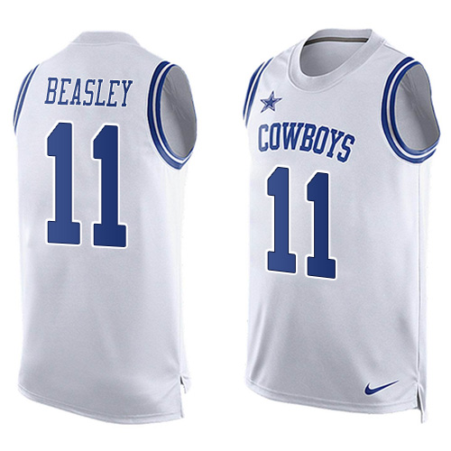 Men's Limited Cole Beasley Nike Jersey White - #11 Player Name & Number Tank Top NFL Dallas Cowboys